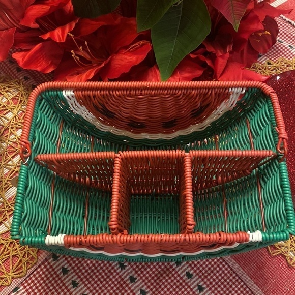 NWT C&C California Red and Green Decorative Watermelon Slice Utensil Caddy - Picture 3 of 6